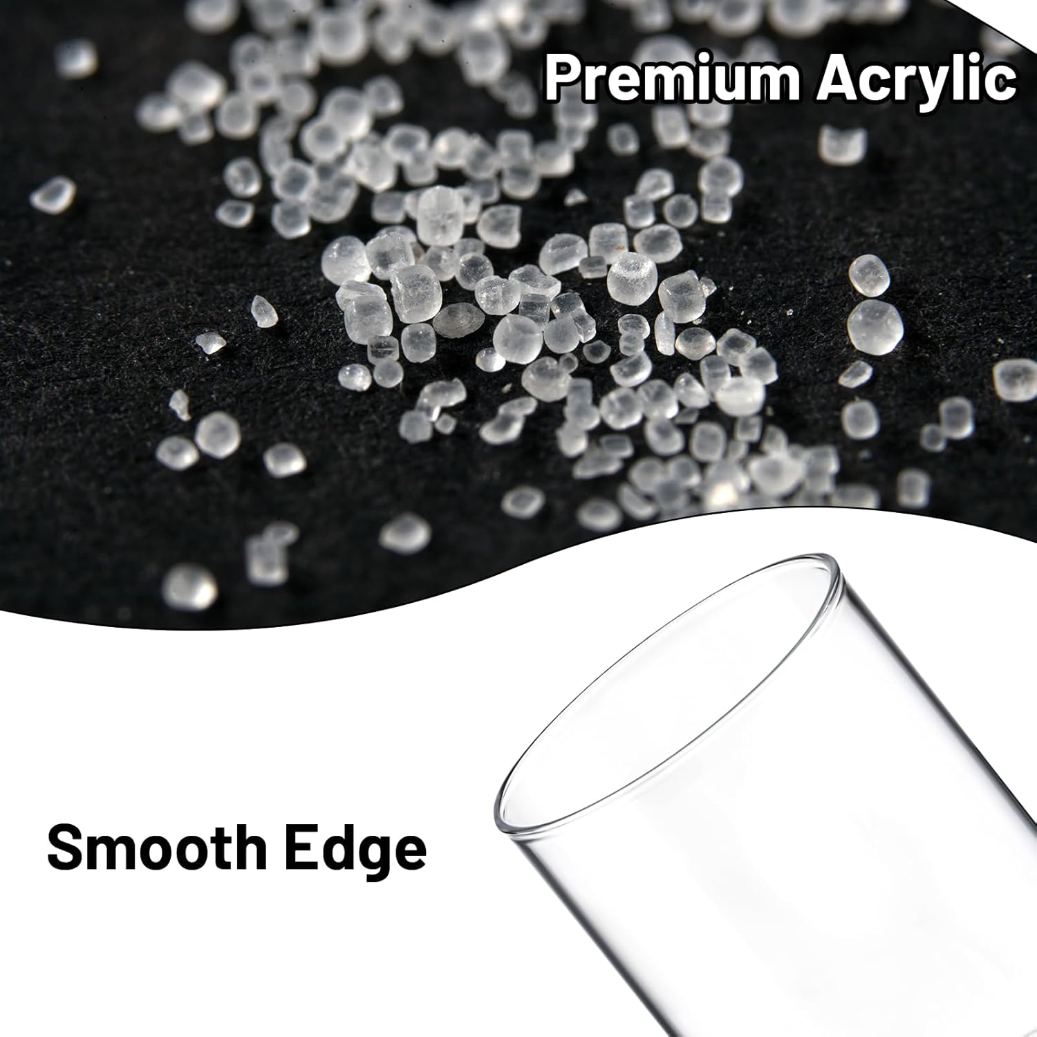 2 Pcs Pen Holder Acrylic Cylinder Container Stylish Clear Acrylic Desk Organizer Round Makeup Brush Storage Desktop Pencil Cup Clear Stationery Organizer for Home School Office Supplies Countertop